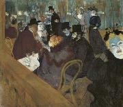 Henri de toulouse-lautrec Self portrait in the crowd, at the Moulin Rouge oil painting